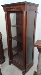 Empire-style display cabinet in mahogany and gilt bronze, black marble top – 19th century