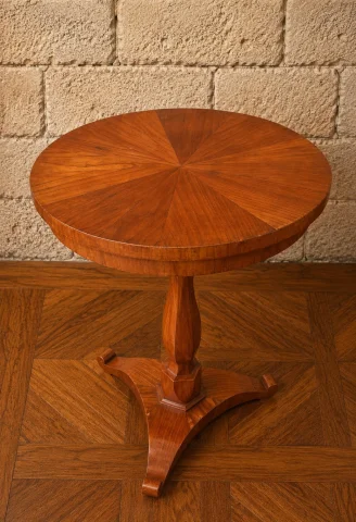 Guéridon d'époque Biedermeier en bois clair – XIXe siècle — Bon état