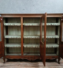 Large Louis XV Style Carved Walnut Display Bookcase