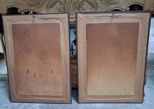 Pair of Napoléon III Naturalistic Featherwork Panels Depicting Pheasants — Good condition