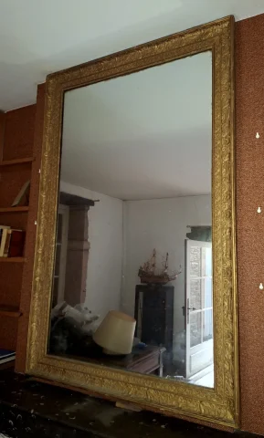 Grand miroir de cheminée d'époque Empire - Restauration, vers 1820-1840 — Bon état