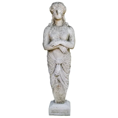 Large garden statue in reconstituted stone – Female figure in antique style (mid-20th century) — Good condition