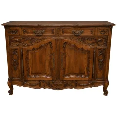 Bedeutendes provenzalisches Louis-XV-Buffet aus geschnitztem Nussbaum – 19. Jahrhundert