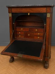 Empire-period fall-front secrétaire in mahogany and gilt bronze
