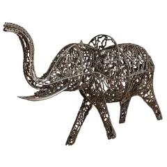 Éléphant en chaînes de vélo soudées – Sculpture contemporaine en métal recyclé
