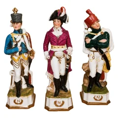 Germany: Suite of three Napoleonic subjects in polychrome porcelain