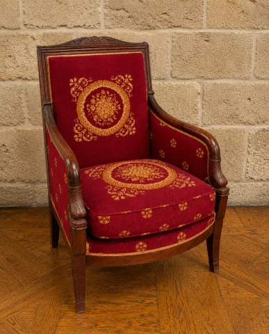 Paire de bergères époque Empire en Acajou — Bon état