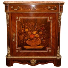 Napoleon III Floral Marquetry Side Cabinet