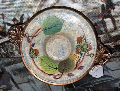 Louis DAGE (1885–1963) Art-déco-Schale aus emaillierter Keramik mit Haselnuss-Dekor — Guter Zustand