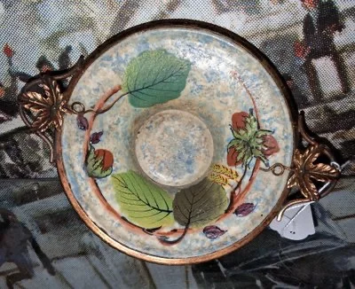 Louis DAGE (1885–1963) Art-déco-Schale aus emaillierter Keramik mit Haselnuss-Dekor — Guter Zustand