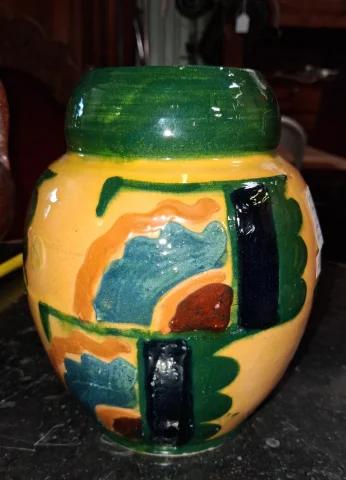 Vase Art déco aus emaillierter Keramik — Guter Zustand