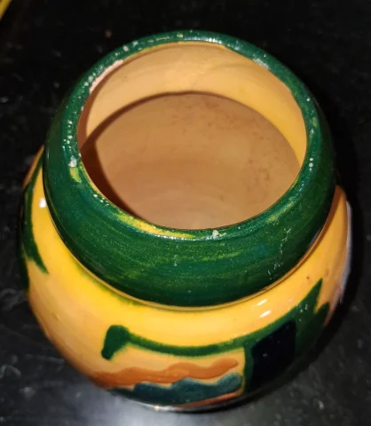 Vase Art déco aus emaillierter Keramik — Guter Zustand