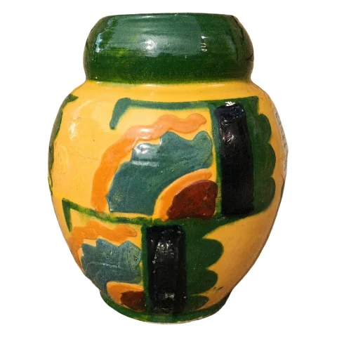 Vase Art déco aus emaillierter Keramik — Guter Zustand