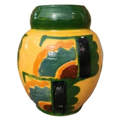 Vase Art déco aus emaillierter Keramik