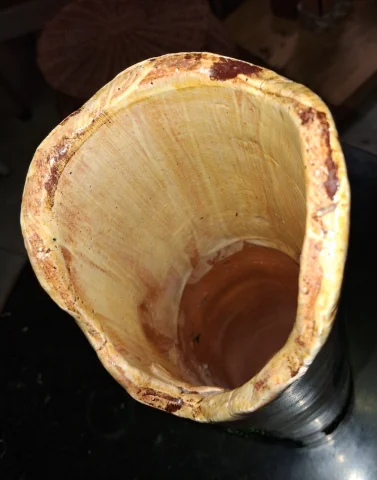 Grand vase en grès émaillé signé "Haut 49" — Bon état