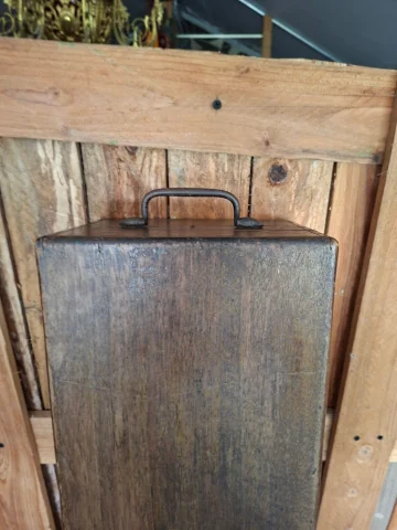 Catalejo antiguo en latón con estuche de madera – siglo XIX — Buen estado