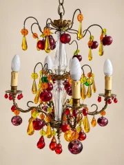 Murano-Lüster mit Früchten aus polychromem Glas – 20. Jahrhundert