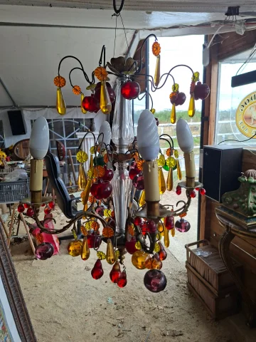 Murano-Lüster mit Früchten aus polychromem Glas – 20. Jahrhundert — Guter Zustand