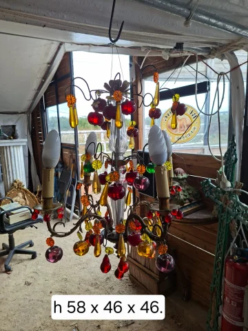 Murano-Lüster mit Früchten aus polychromem Glas – 20. Jahrhundert — Guter Zustand