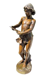 Bronze « L'Oiseleur » firmado Jean-Louis Grégoire 68 cm