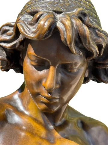 Bronze „L'Oiseleur" Signiert Jean-Louis Grégoire 68 cm — Sehr guter Zustand