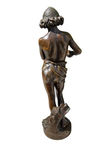 Bronze „L'Oiseleur" Signiert Jean-Louis Grégoire 68 cm — Sehr guter Zustand