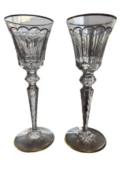 Paar große Saint-Louis Kristallgläser, Modell Excellence, Höhe 24,9 cm