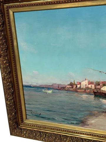 Large Marine Painting by Émile Godchaux — Very good condition
