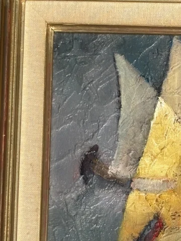 路易·托福利（Louis Toffoli）布面油画，背面题名《Les Flotteurs》 — 状态极佳