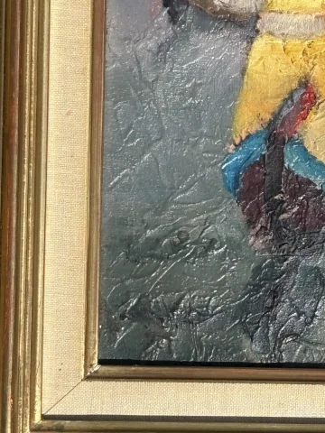 路易·托福利（Louis Toffoli）布面油画，背面题名《Les Flotteurs》 — 状态极佳