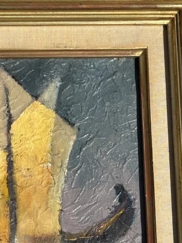 路易·托福利（Louis Toffoli）布面油画，背面题名《Les Flotteurs》 — 状态极佳