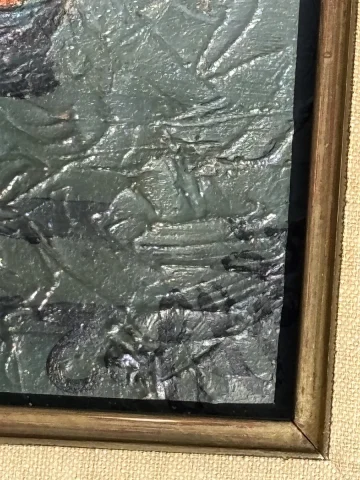 路易·托福利（Louis Toffoli）布面油画，背面题名《Les Flotteurs》 — 状态极佳