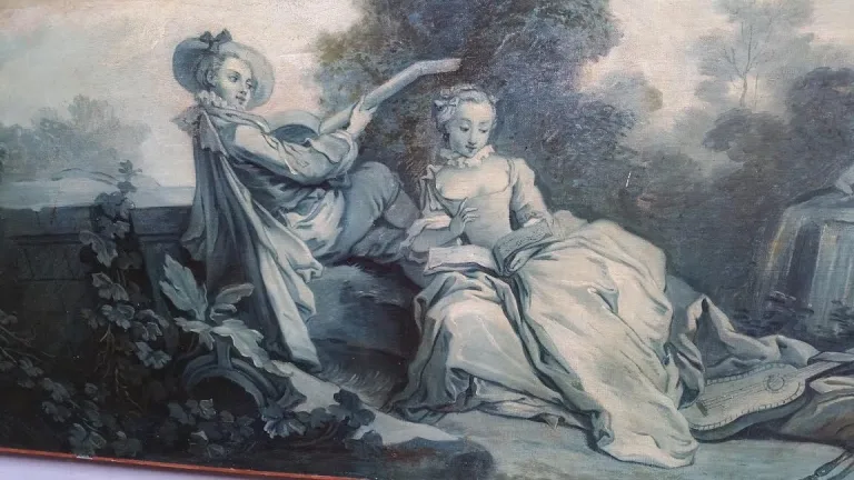 Franse schilderij "grisaille" school van Boucher