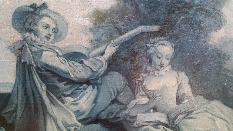Franse schilderij "grisaille" school van Boucher