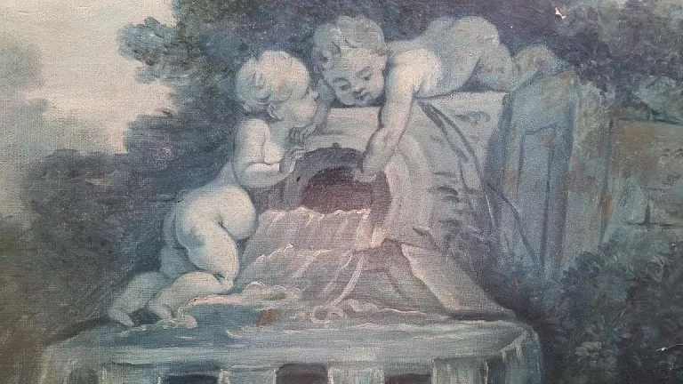 Franse schilderij "grisaille" school van Boucher