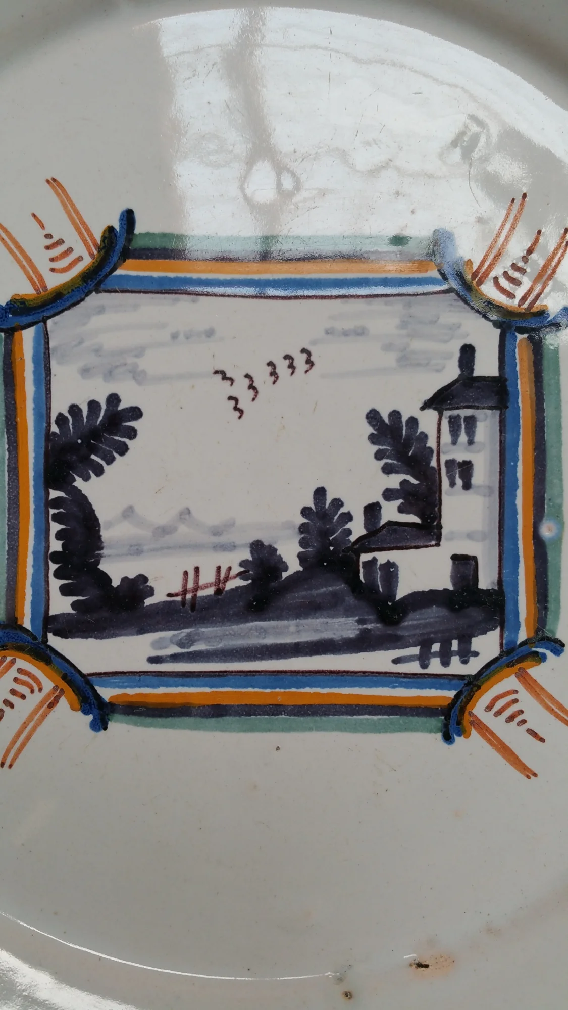 Nevers plate 18 th landscape and home decor