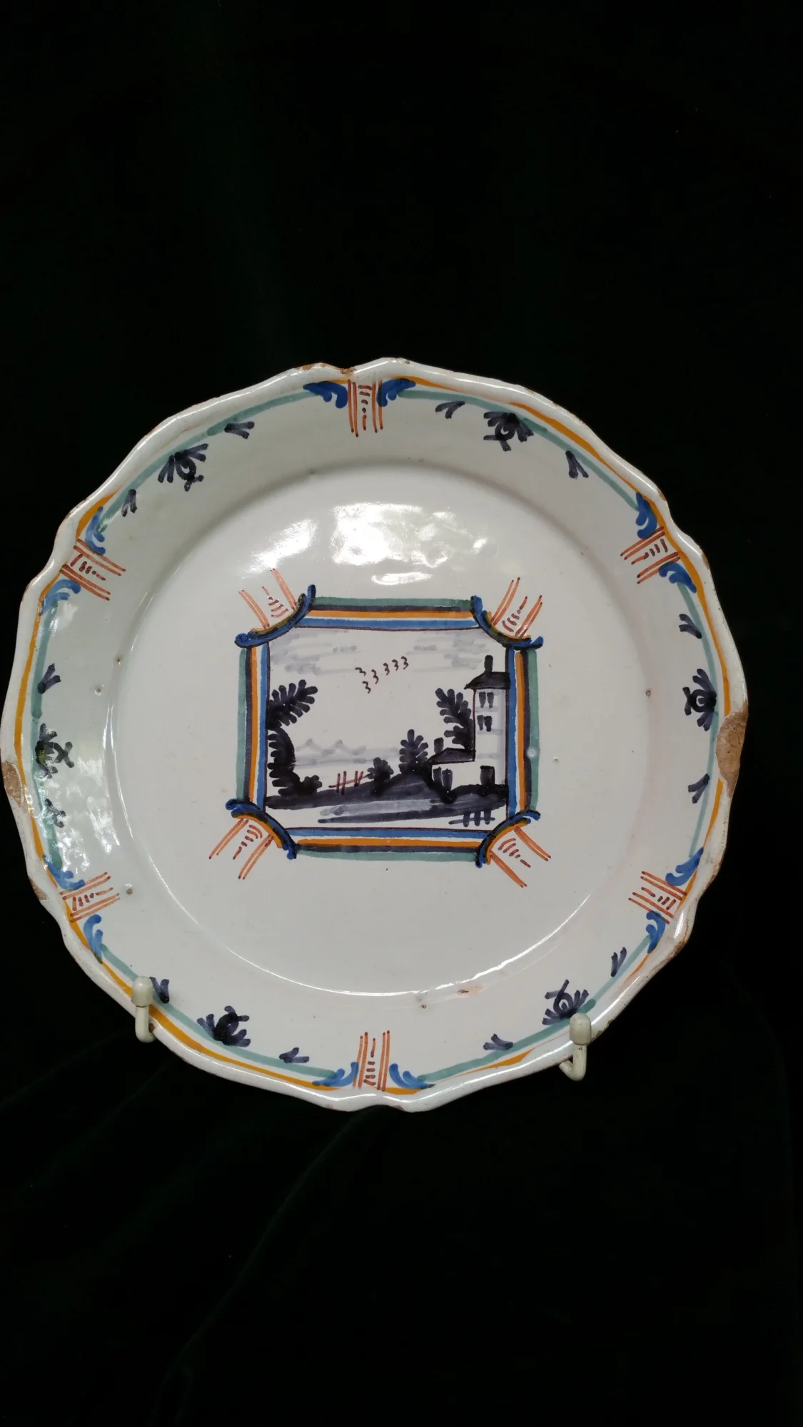Nevers plate 18 th landscape and home decor