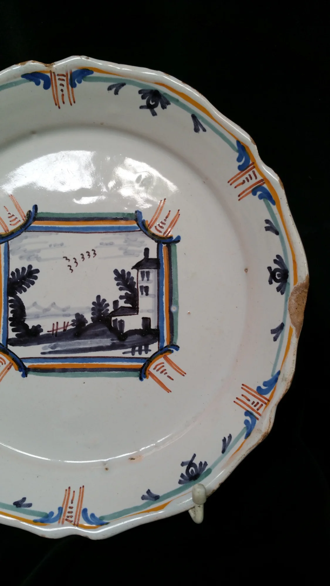 Nevers plate 18 th landscape and home decor