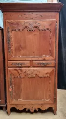 Antique Wedding Vendéen cabinet in cherry wood, XIXth