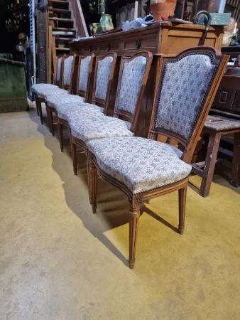 Série de 6 chaises de style directoire en hêtre