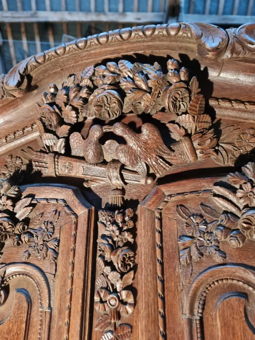 French antique weeding cabinet  with birds