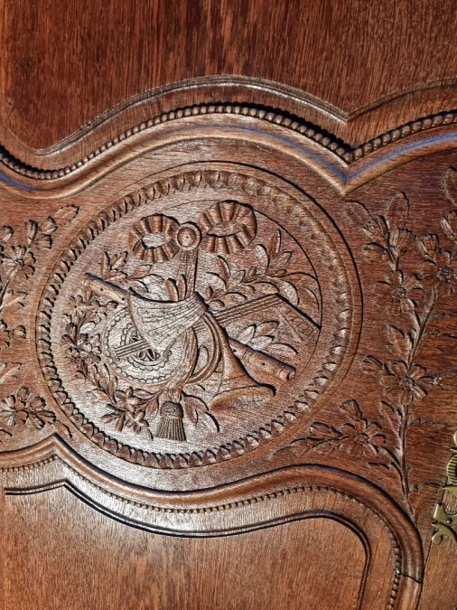 French antique weeding cabinet  with birds
