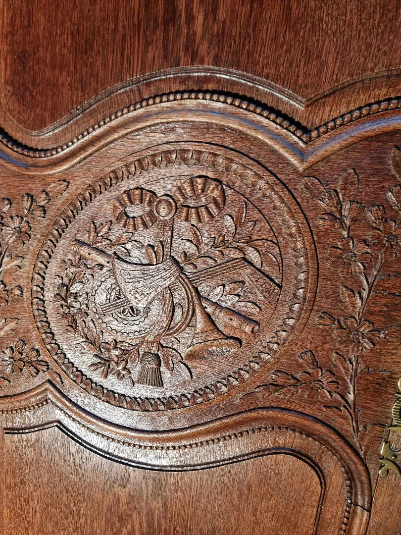 French antique weeding cabinet  with birds