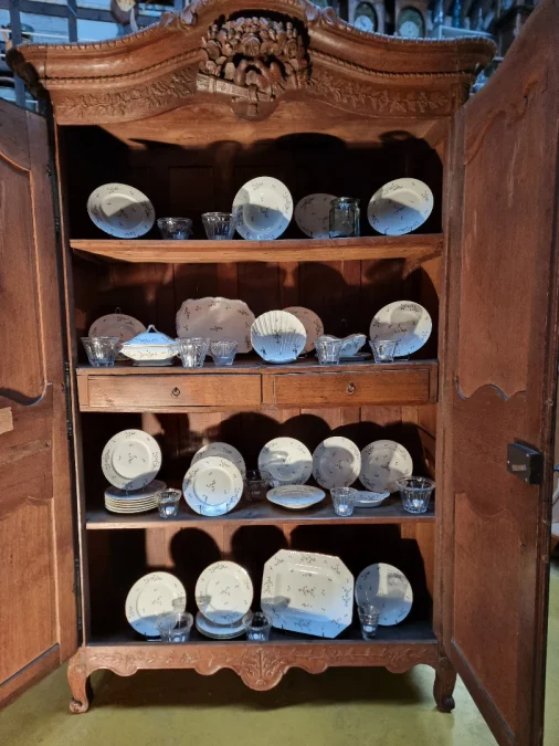 French antique weeding cabinet  with birds