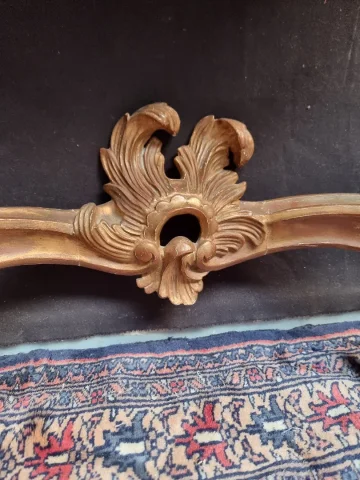 Console Louis XV bois doré marbre rouge 1m10