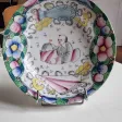 Paire d assiettes creuses en porcelaine fine  de Bayeux ,décor au Chinois  XIXeme