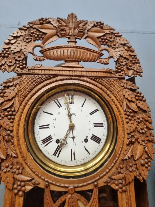 Ancienne Horloge Normande de mariage ;chêne