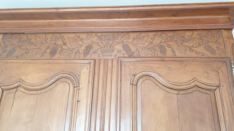 Fruitwood wedding armoire dated 1839