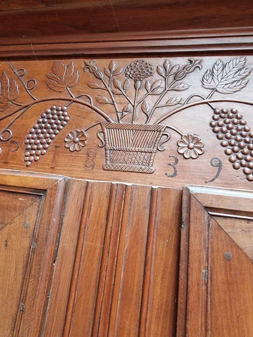 Fruitwood wedding armoire dated 1839