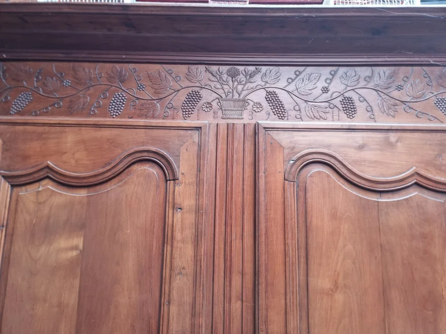 Fruitwood wedding armoire dated 1839